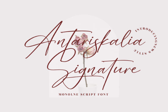 Antariskalia Signature: A Stylish Script Font for Handmade Designs