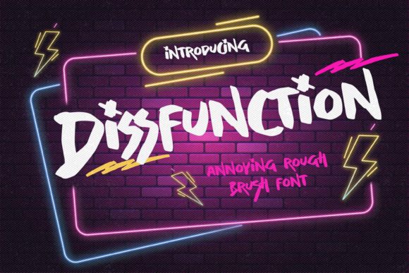Dissfunction Font: A Rough Brush Display Font for Campaign Creatives