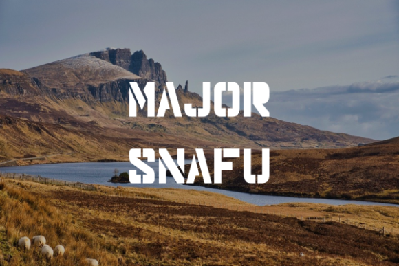 Major Snafu Font for Bold, Golden-Touch Campaign Headlines