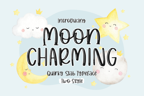 Moon Charming Font: Quirky Duo Display for Marketing